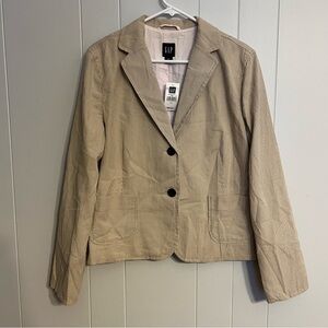 Gap women’s blazer‎ tan with white stripes size 16 NWT